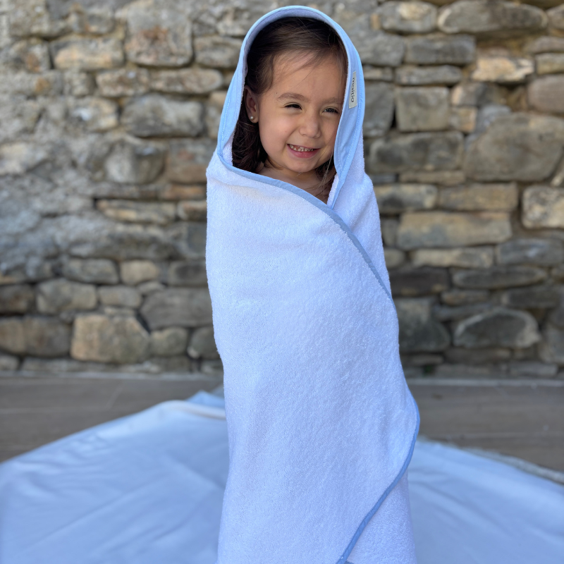 Capa Baño Azul Bebe Liso