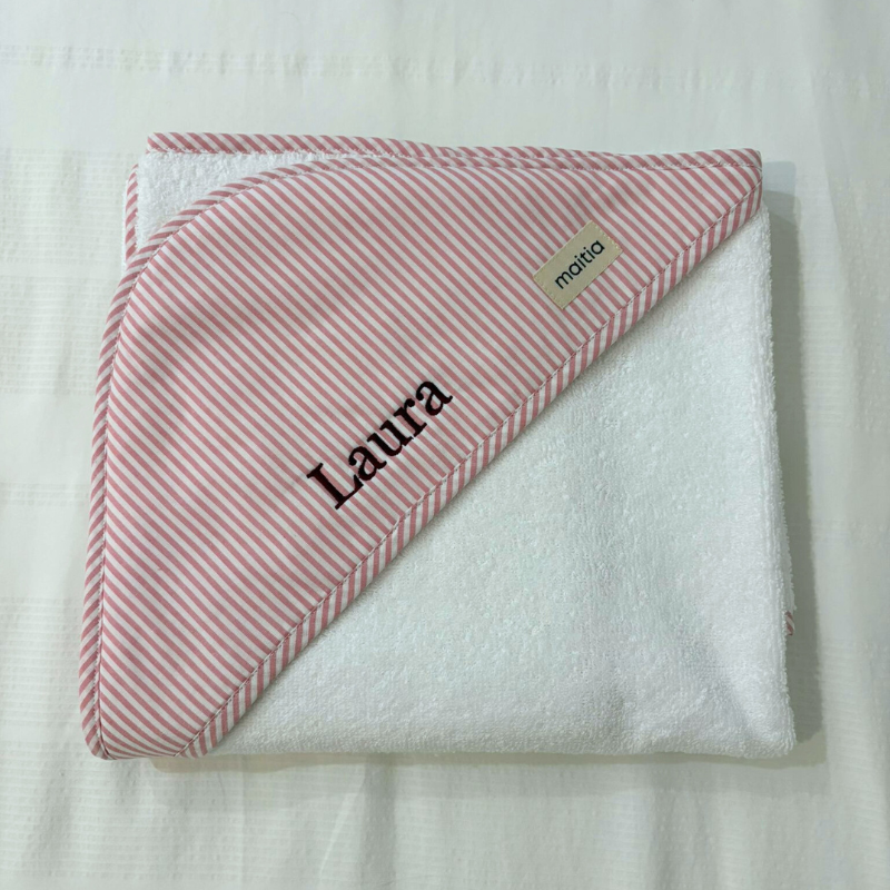 Capa Baño Rayas Rosa