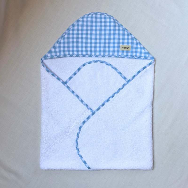 Capa Baño Vichy Azul Bebé