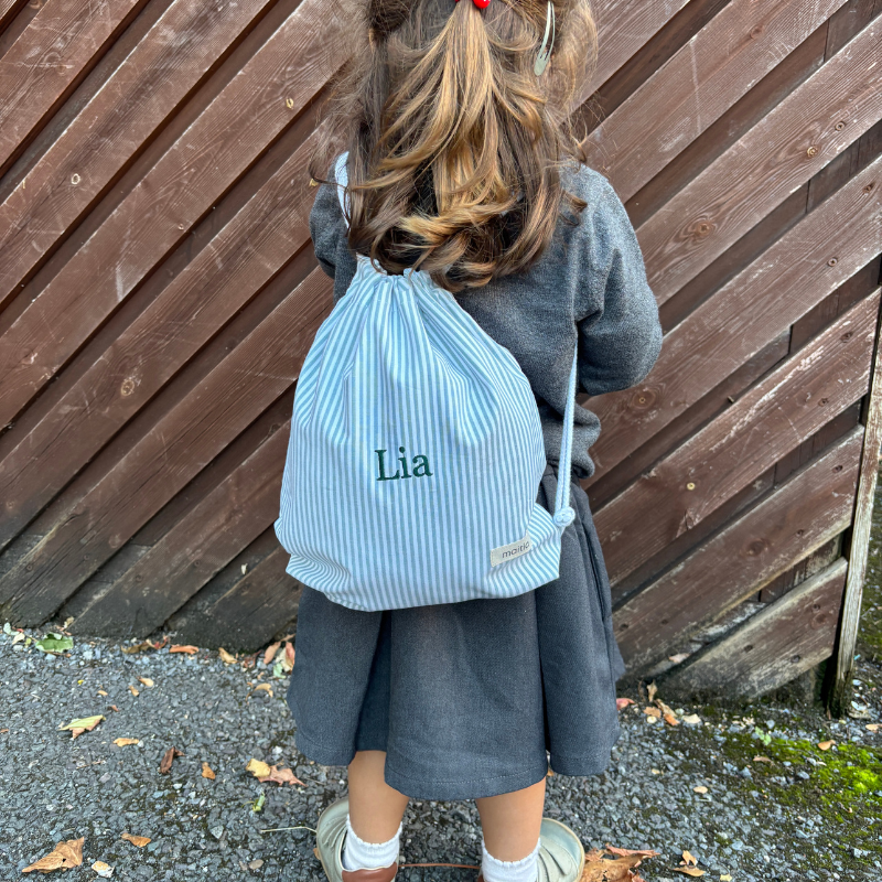 Mochila Rayas Verde Empolvado