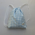 Mochila Saco Vichy Azul Bebé