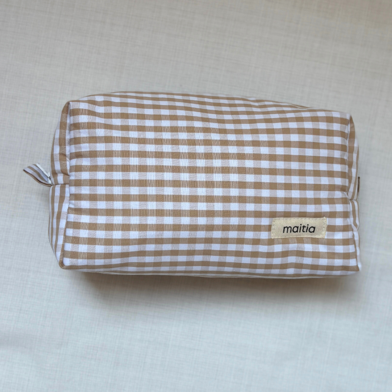Neceser Pequeño Vichy Beige 2