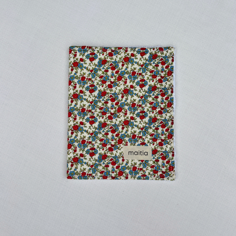 Toalla Babas Flores Rojo y Azul 2